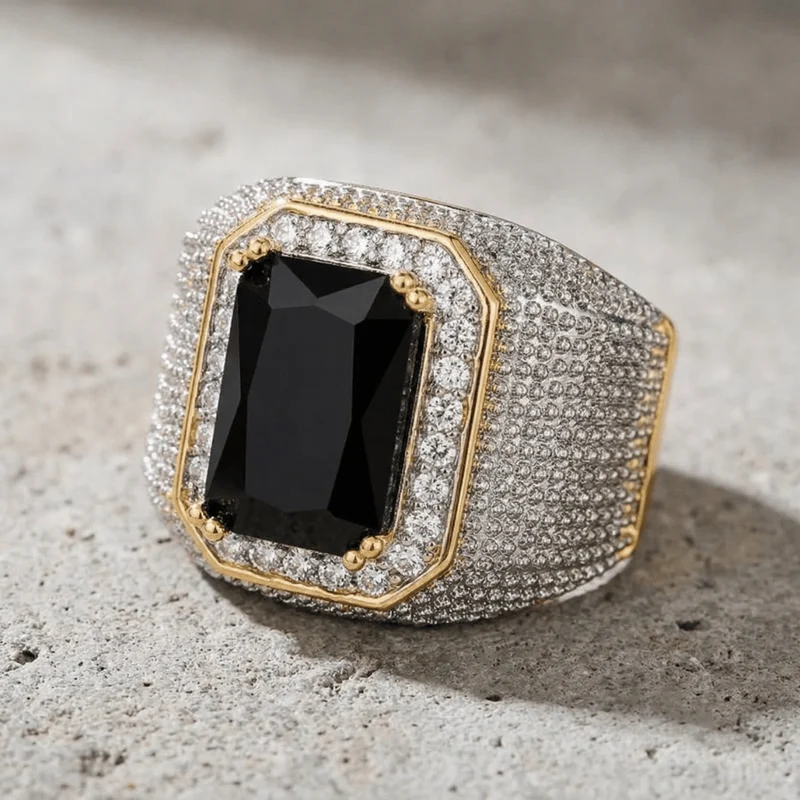 Chevalière Homme Or Diamant Onyx Rubis Saphir