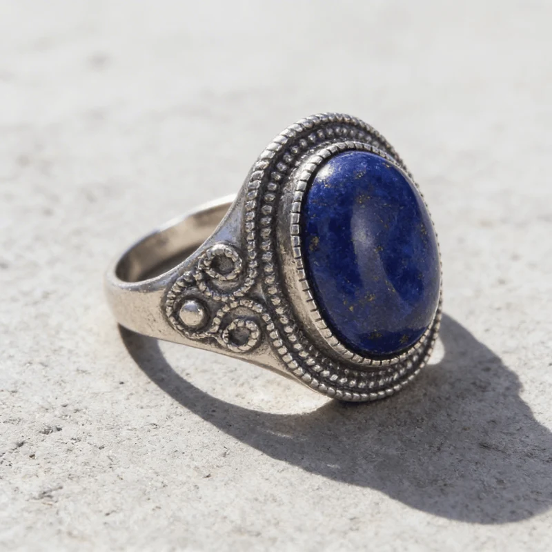 Chevalière Argent Massif Homme Lapis Lazuli