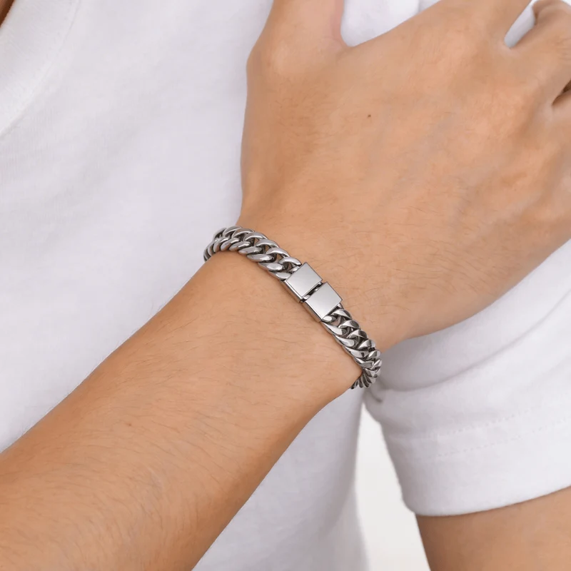 Gourmette Homme Personnalisable Prénoms Acier Inoxydable
