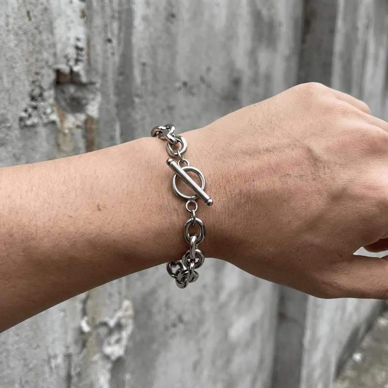 Bracelet Gourmette Homme Fermoir Bascule Acier Inoxydable