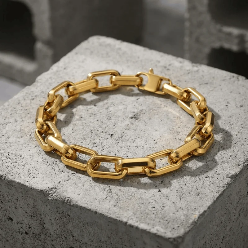 Bracelet Gourmette Homme Gros Maillons en Acier