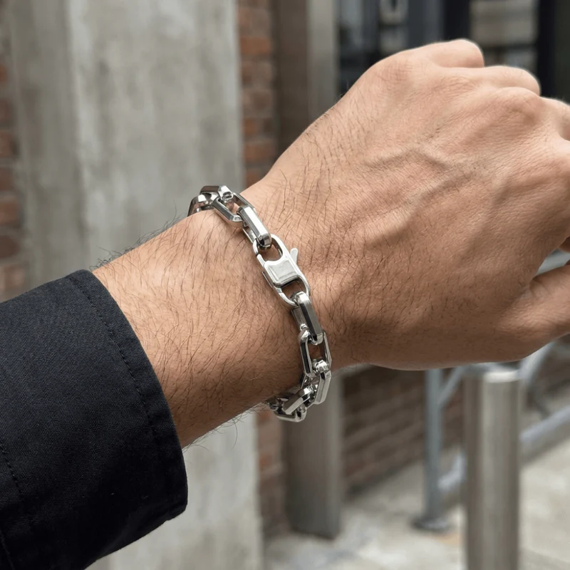 Bracelet Gourmette Homme Gros Maillons en Acier