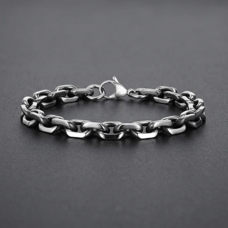 Bracelet Gourmette Homme Argent Maille Forçat