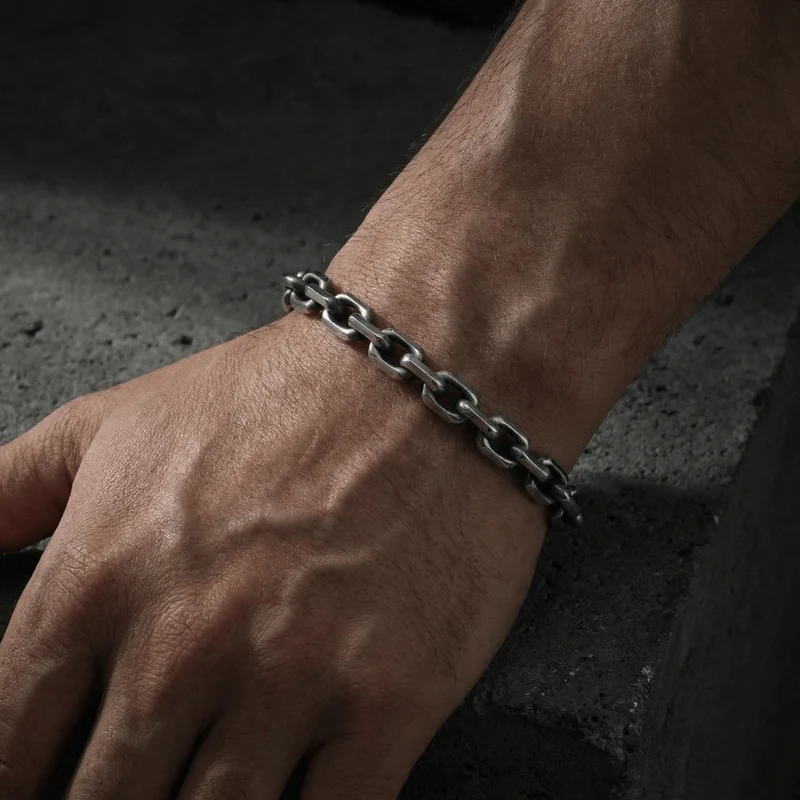 Bracelet Gourmette Homme Argent Maille Forçat