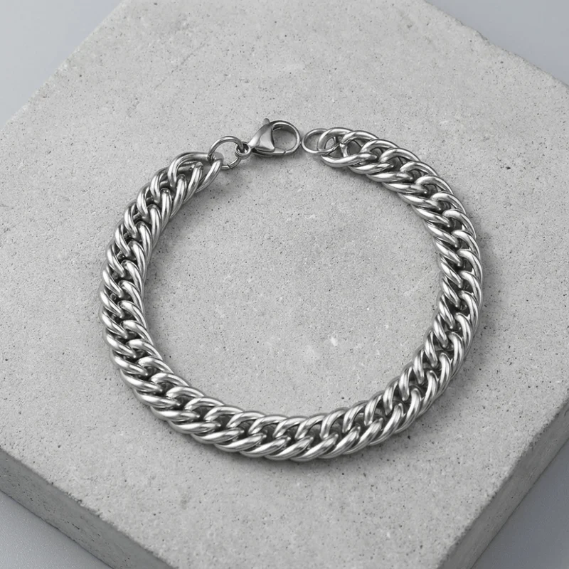 Chaîne Gourmette Homme Argent Maille Double