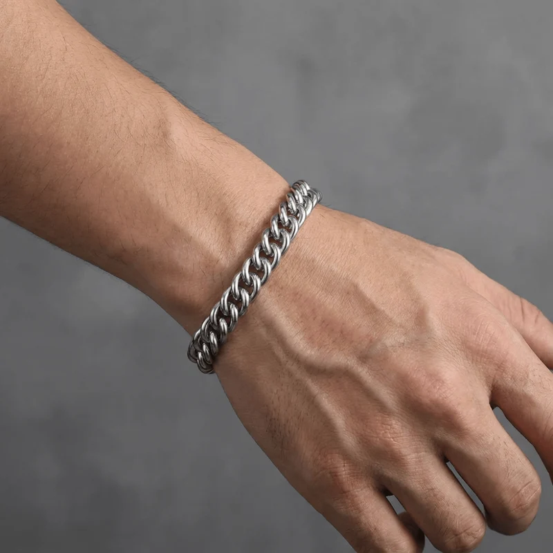 Chaîne Gourmette Homme Argent Maille Double
