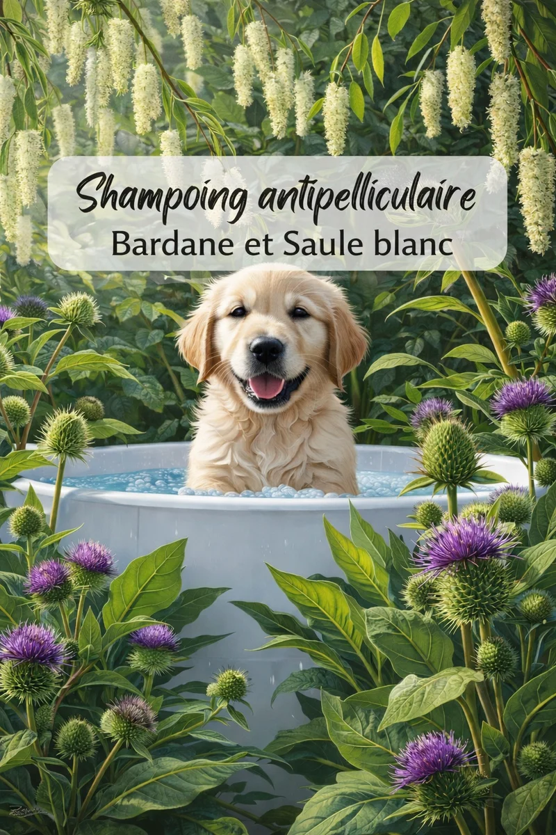 Shampoing antipelliculaire pour chien Bardane/Saule blanc
