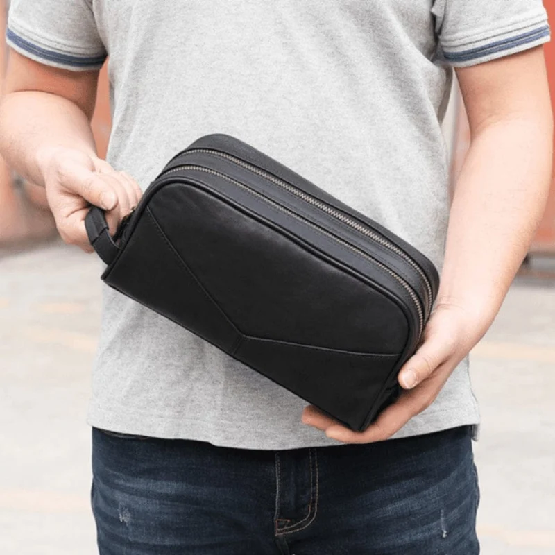 Trousse de toilette homme cuir véritable - Luxe intemporel