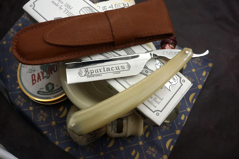 Thiers Issard 7/8 Full Hollow Worked Spine Spartacus - Preowned French Straight Razor - Shave Ready