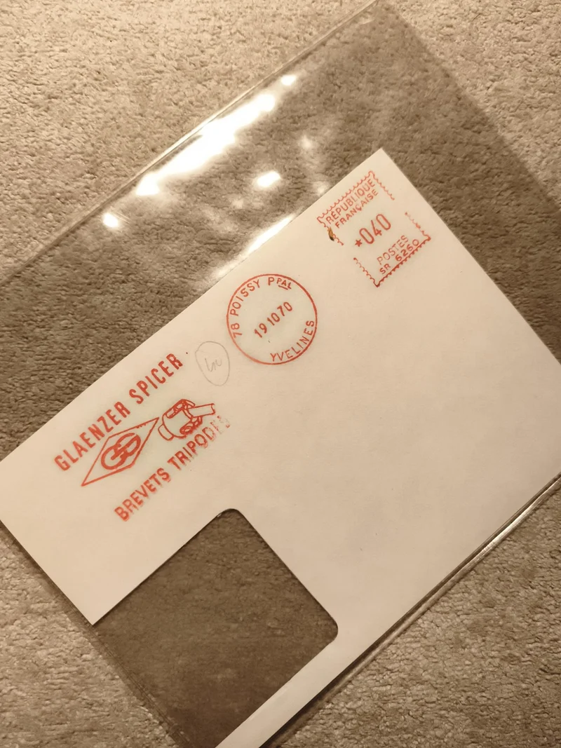 Enveloppe postale Glaenzer Spicer fenêtre, affranchissement 1970 Philatélie