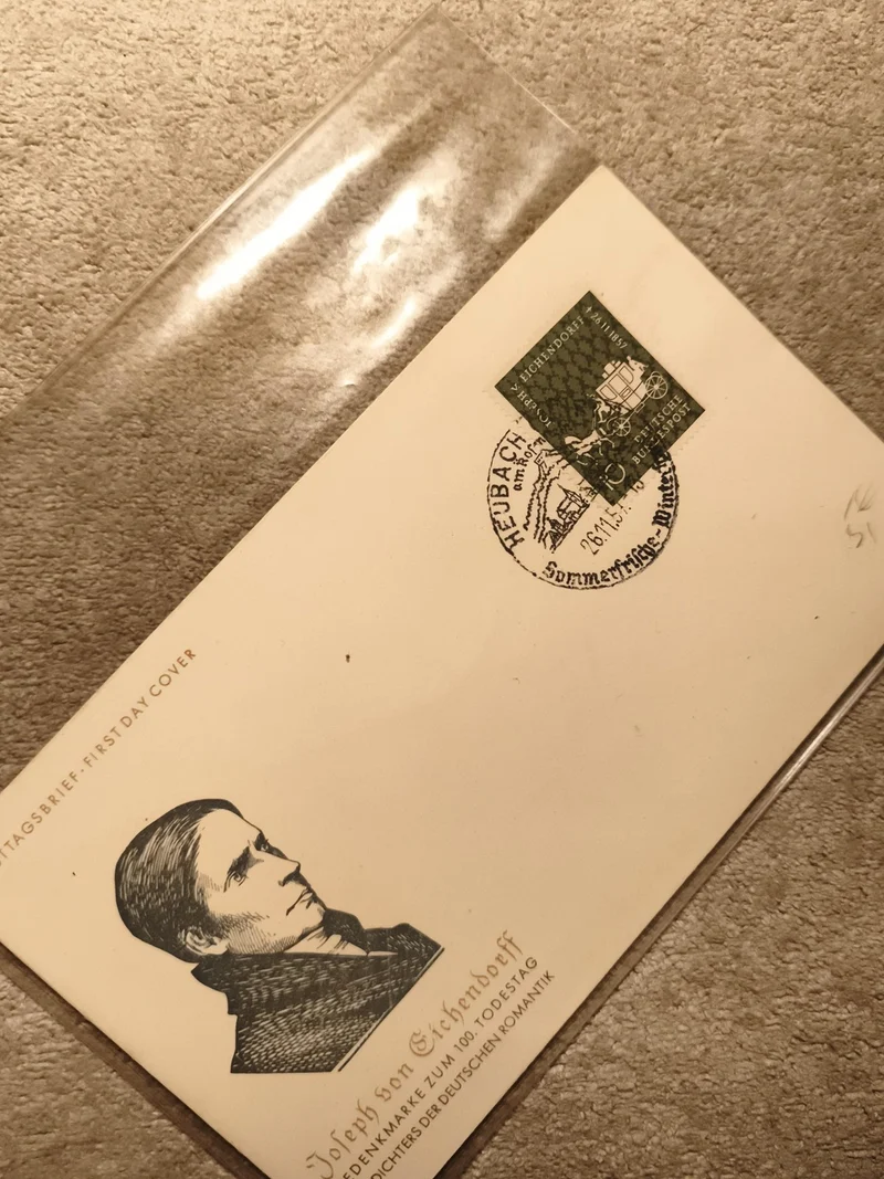 Lettre premier jour Joseph von Eichendorff timbre Allemagne FDC philatélie (Ref