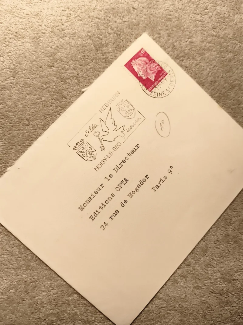 Lettre affranchie Marianne 0,40 F cachet Hebburn Paris philatélie (Ref 11)