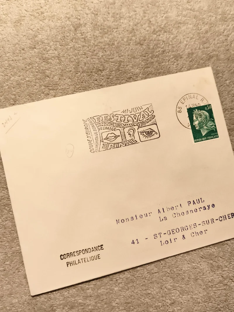 Lettre philatélique Festival de l'Image Épinal oblitération 1988 France (Ref 10)