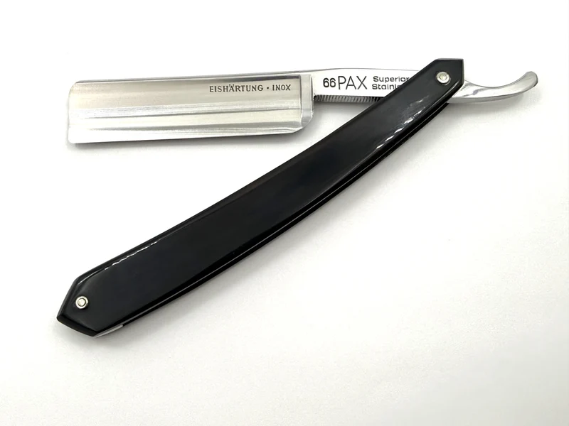 Eicker & Sohne "PAX" no.66 - RARE NOS 6/8-13/16 Full Hollow Stainless Solingen Straight Razors