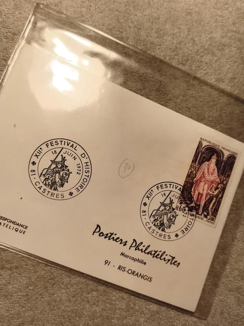 Lettre FDC XIIIe Festival Histoire Castres 1972 oblitérée timbre France philatél