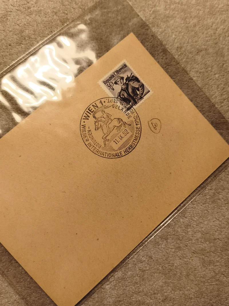 Lettre affranchie Autriche 1952 cachet Wien Messe philatélie (Ref 10)