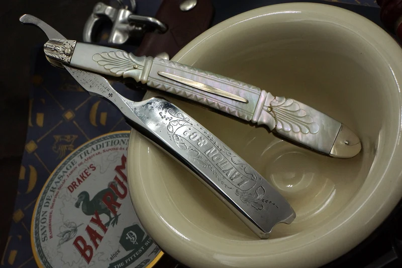Joseph Elliot "Layton & Co." 13/16 - Deep Etch Fully Restored Mother of Pearl Scaled Sheffield Straight Razor - Shave Ready