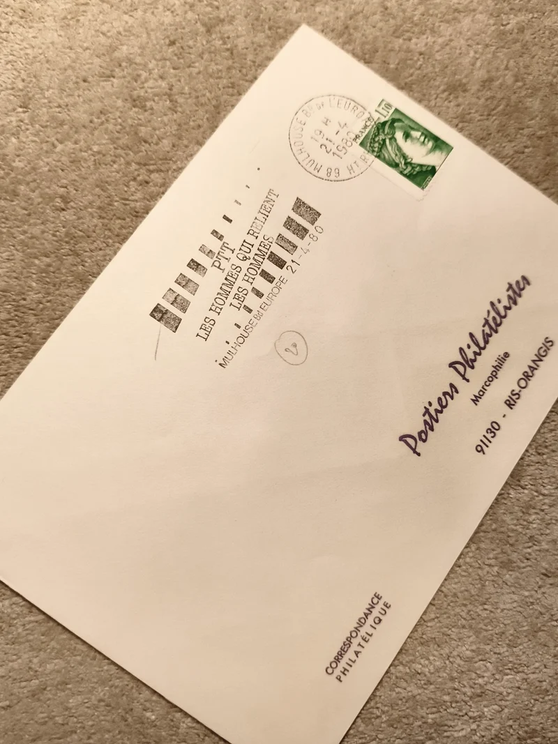 Lettre premier jour Marianne verte Mulhouse 1980 cachet philatélie PTT