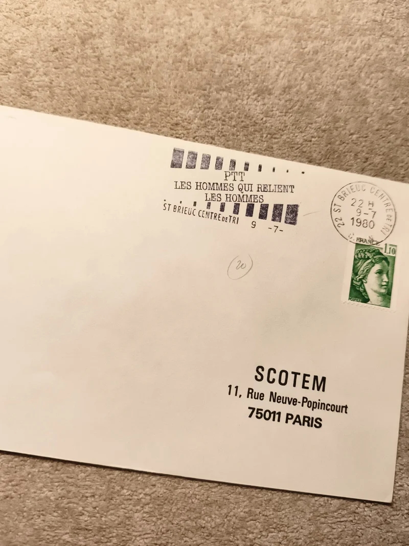 Lettre affranchie Marianne 1,10F 1980 oblitération St-Brieuc philatélie (Ref 9)