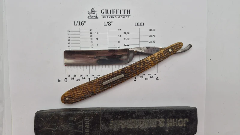 Vintage John Holler Picked Bone Scales Razor for Restoration