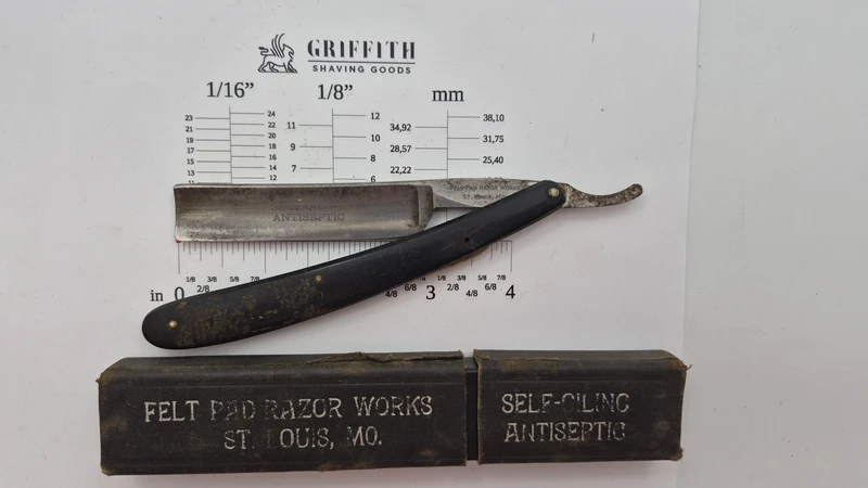 Vintage Felt Pad Razor Works American Razor for Restoration