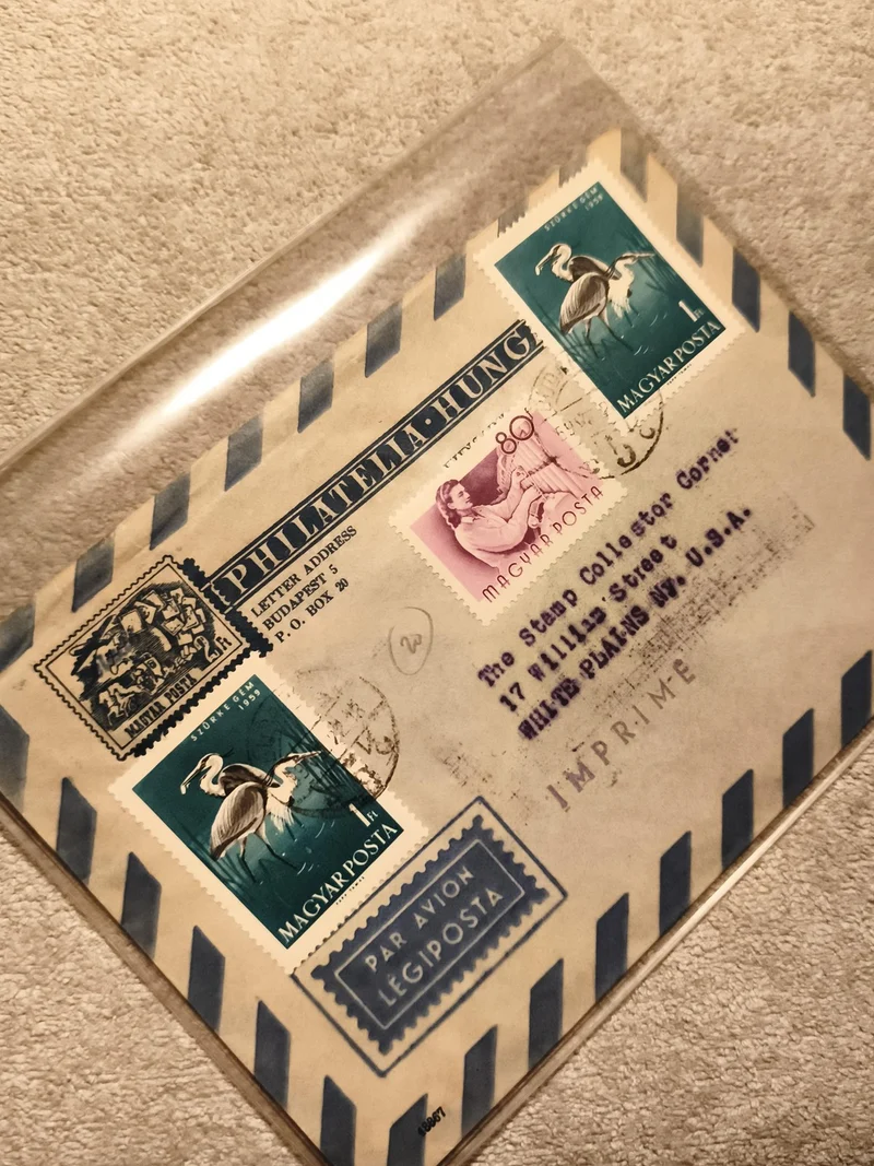 Lettre affranchie MAGYAR POSTA Hongrie oiseaux et musicienne Philatélie (Ref 8)