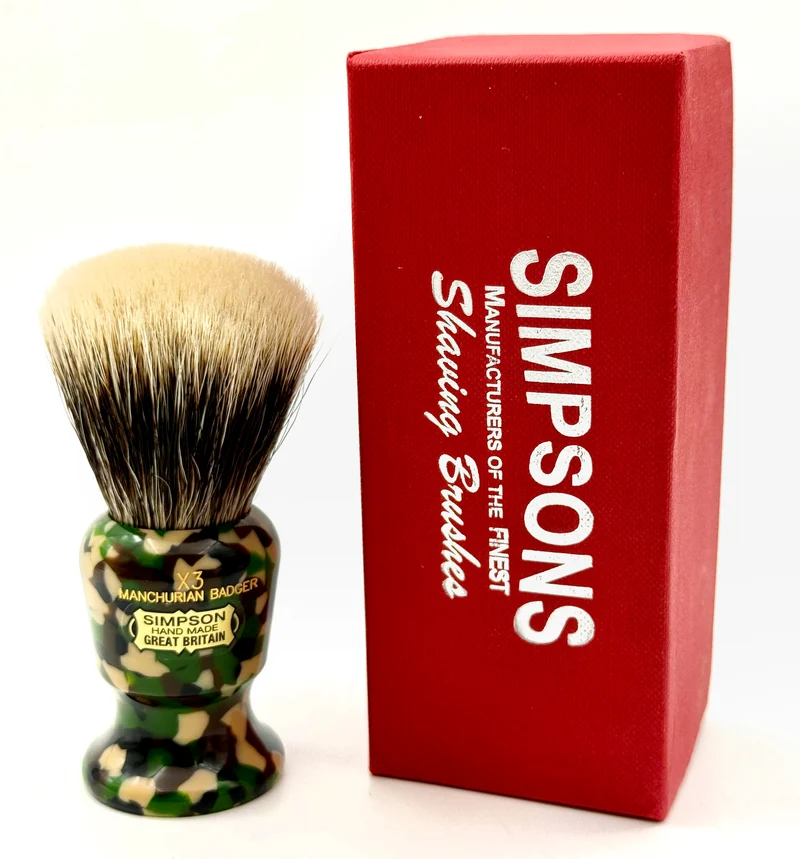 Limited Edition Simpsons Commodore X3 Manchurian Badger Shaving Brush - Camo