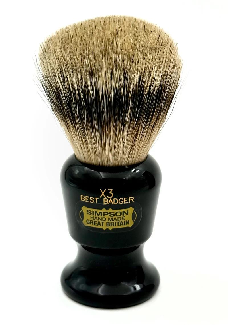 Simpsons Commodore X3 Best Badger Shaving Brush - Ebony Handle
