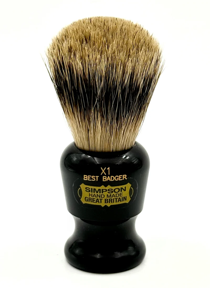 Simpsons Commodore X1 Best Badger Shaving Brush - Ebony Handle