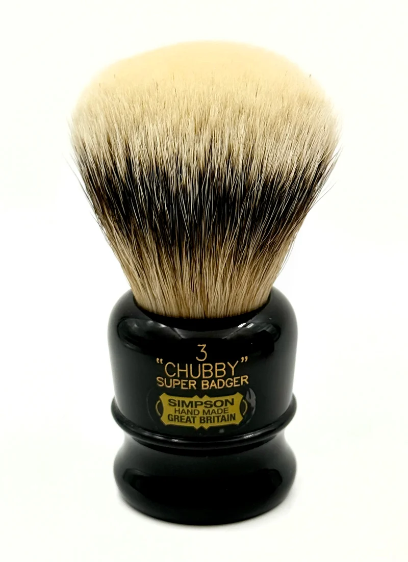 Simpson Chubby CH3 Super Badger Shaving Brush - Ebony Handle