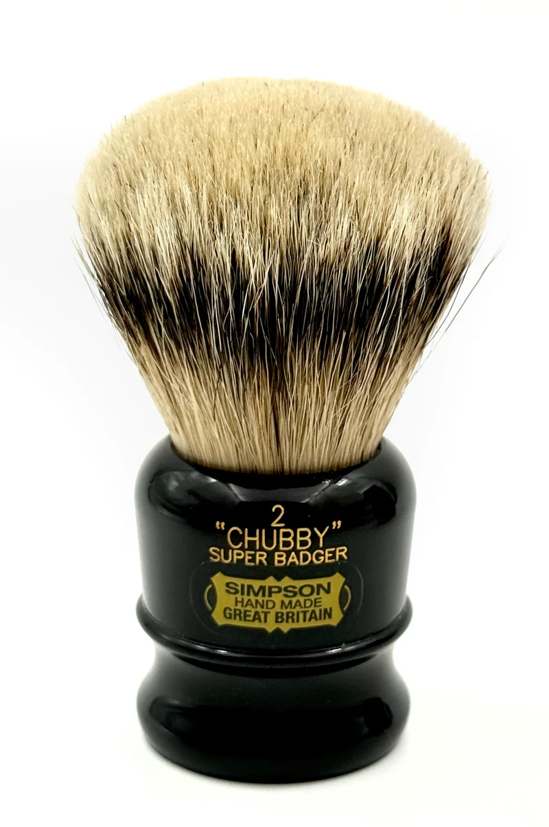 Simpson Chubby CH2 Super Badger Shaving Brush - Ebony Handle