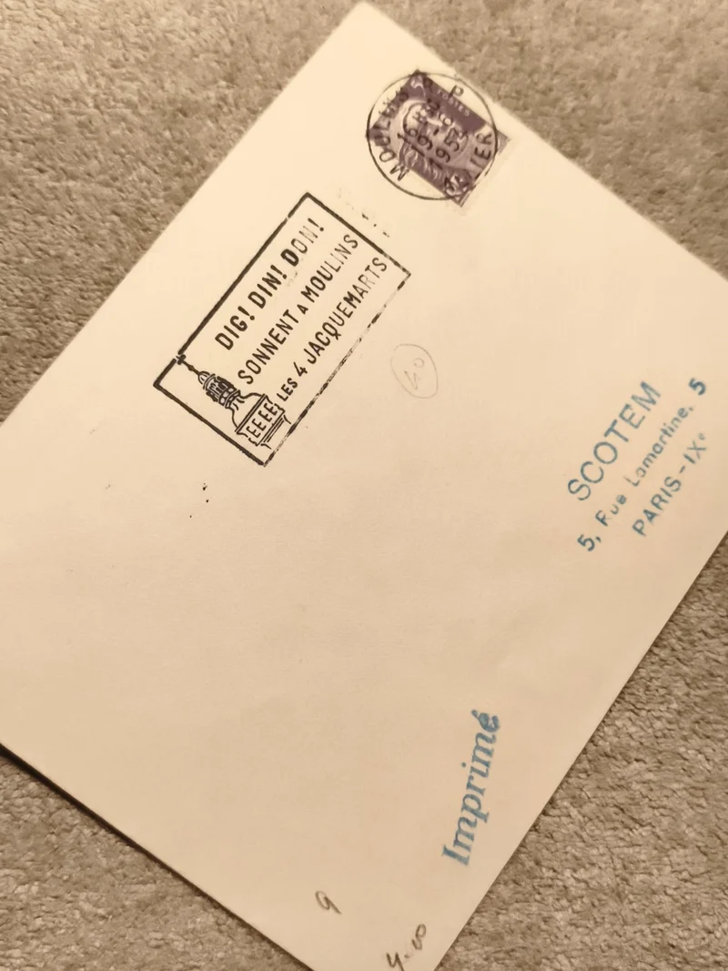 Lettre imprimée affranchie 1953 cachet Moulins SCOTEM Paris philatélie (Ref 8)