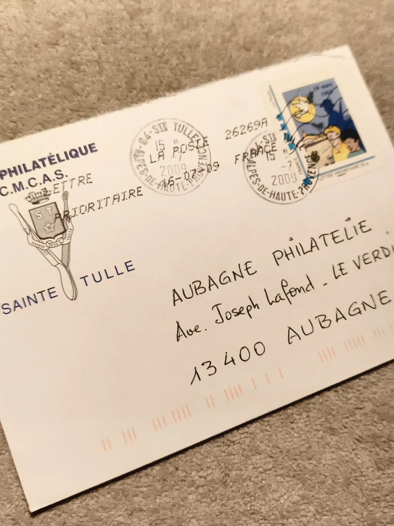 Lettre philatélique oblitérée 2009 Sainte-Tulle timbre La Poste thème jeunesse