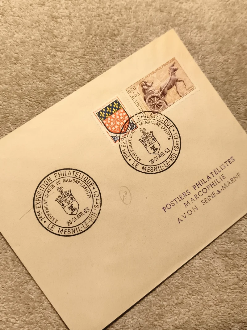 Lettre premier jour Exposition Philatélique 1963 Le Mesnil-le-Roi timbres France