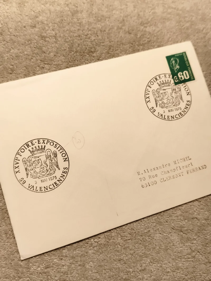 Lettre oblitérée Foire Exposition Valenciennes 1975 timbre 0,60 Philatélie (Ref