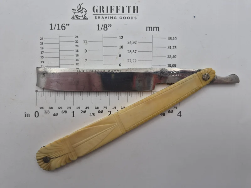 Vintage Clark & Osborn Carved Bone Scales Sheffield Razor for Restoration