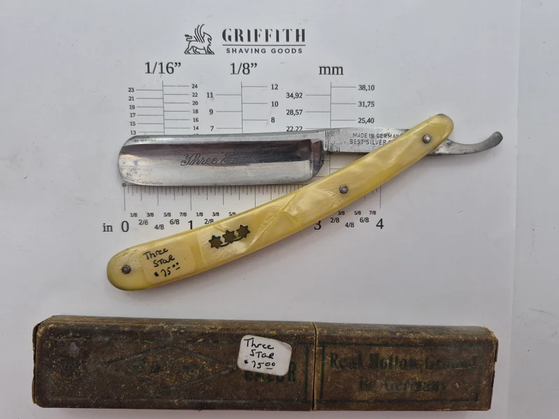 Vintage Three Star German Razor for Restoration