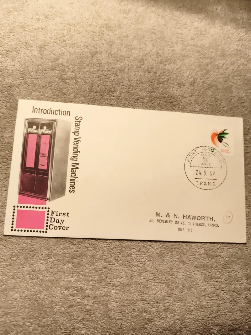 Lettre Premier Jour 1969 Stamp Vending Machines Royaume-Uni cachet 24.9.69 phila