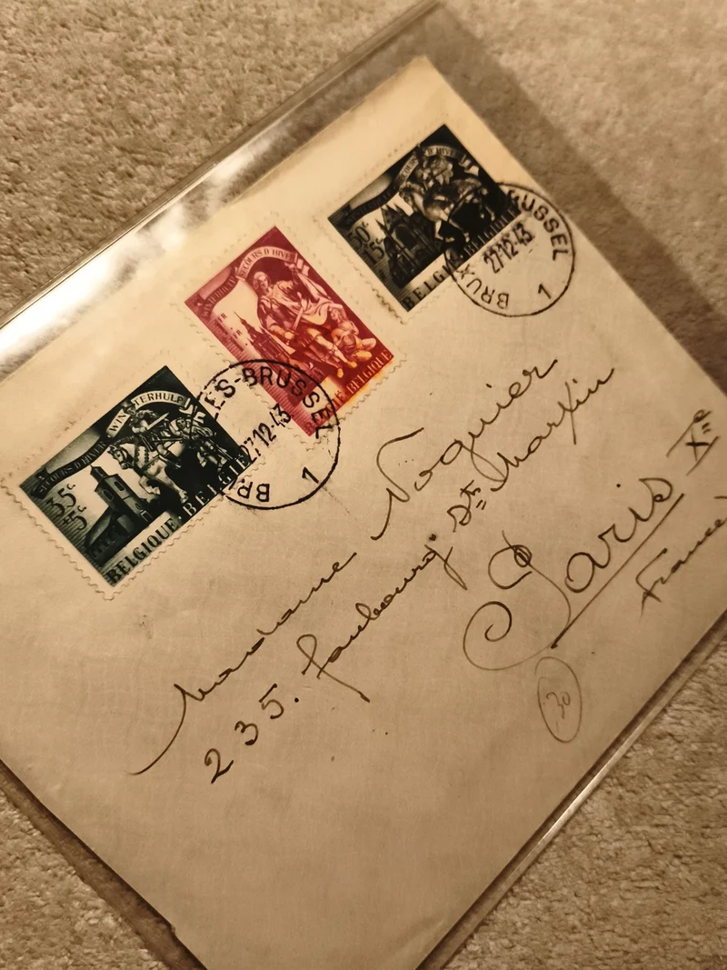 Lettre affranchie timbres Belgique Bruxelles 1943 oblitérés philatélie (Ref 27)