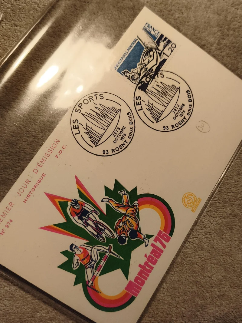 Enveloppe premier jour Jeux Olympiques Montréal 1976 timbre France sports