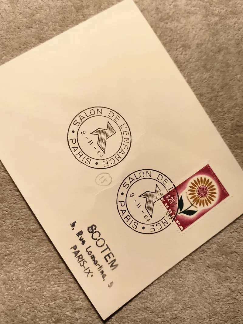 Lettre 1er jour Salon de l'Enfance Paris 1964 timbre Europa fleur philatélie (Re