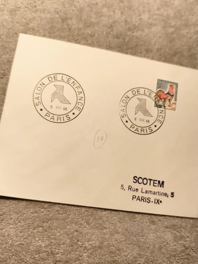 Lettre premier jour Salon de l'Enfance Paris 1966 cachet philatélie SCOTEM