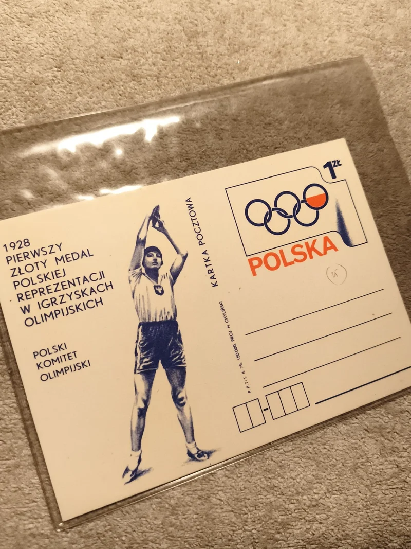 Carte postale philatélique Pologne JO 1928 Polska Olympique 1zł athlétisme