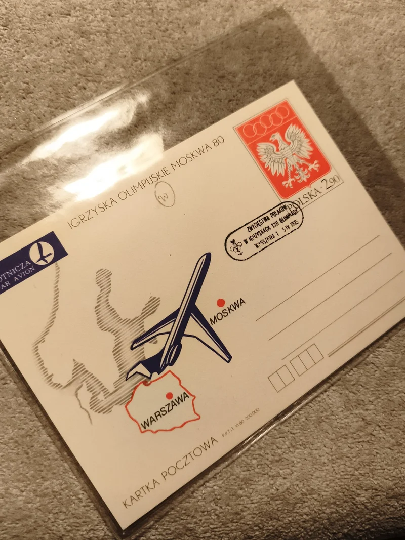 Carte postale philatélique Jeux Olympiques Moscou 1980 Pologne Warszawa Moskwa