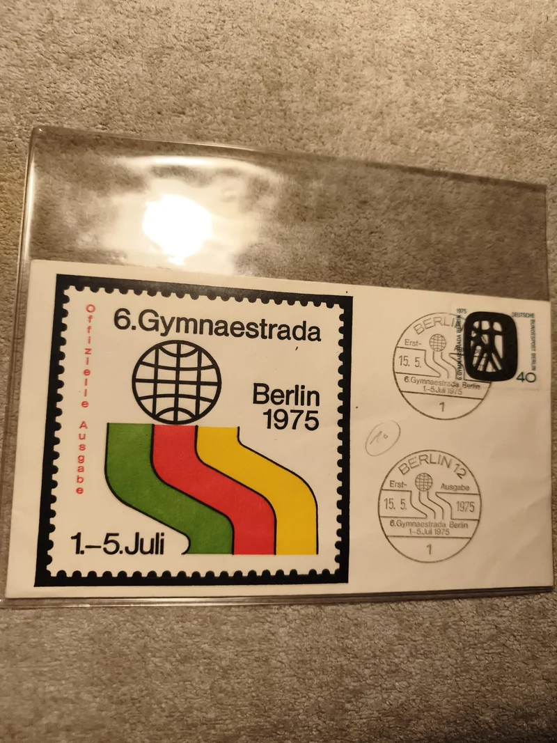 Enveloppe premier jour Gymnaestrada Berlin 1975 FDC timbre Allemagne philatélie