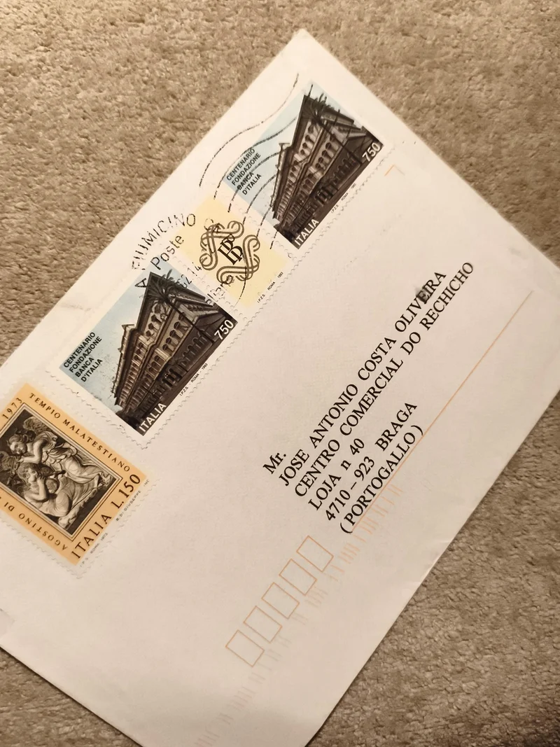Lettre affranchie Italie timbres Centenario Poste 750 Lira Templo Malatestiano p