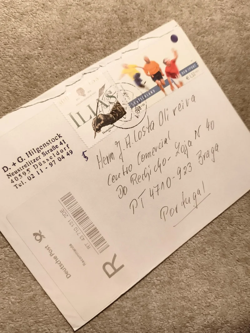 Lettre affranchie Allemagne 2005 timbres sport Ilias oblitérés recommandé philat