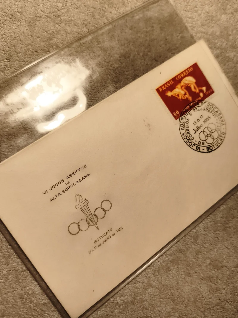 Lettre 1er Jour Jeux Sorocabana 1955 Brésil, timbre olympique, philatélie