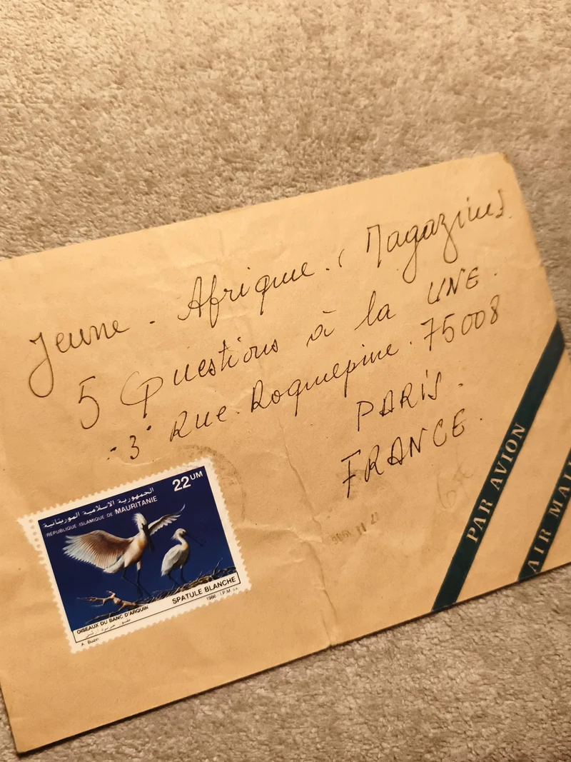 Lettre affranchie Mauritanie Spatule Blanche 22 UM oiseau Par Avion Philatélie