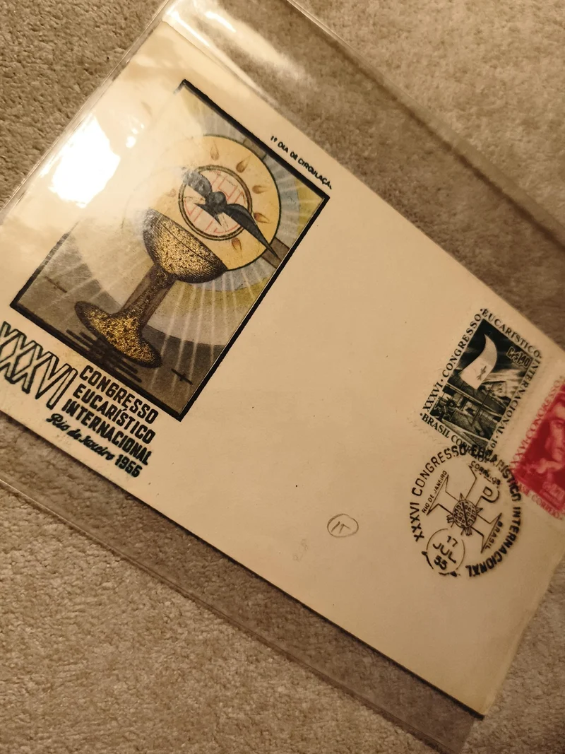 Lettre 1er jour XXXVIe Congrès Eucharistique Rio 1965 Philatélie (Ref 27)